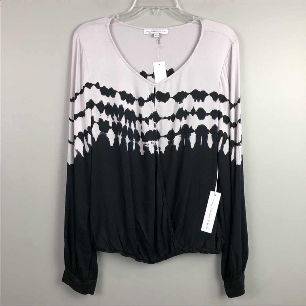 Young Fabulous & Broke Faux Wrap Blouse Large